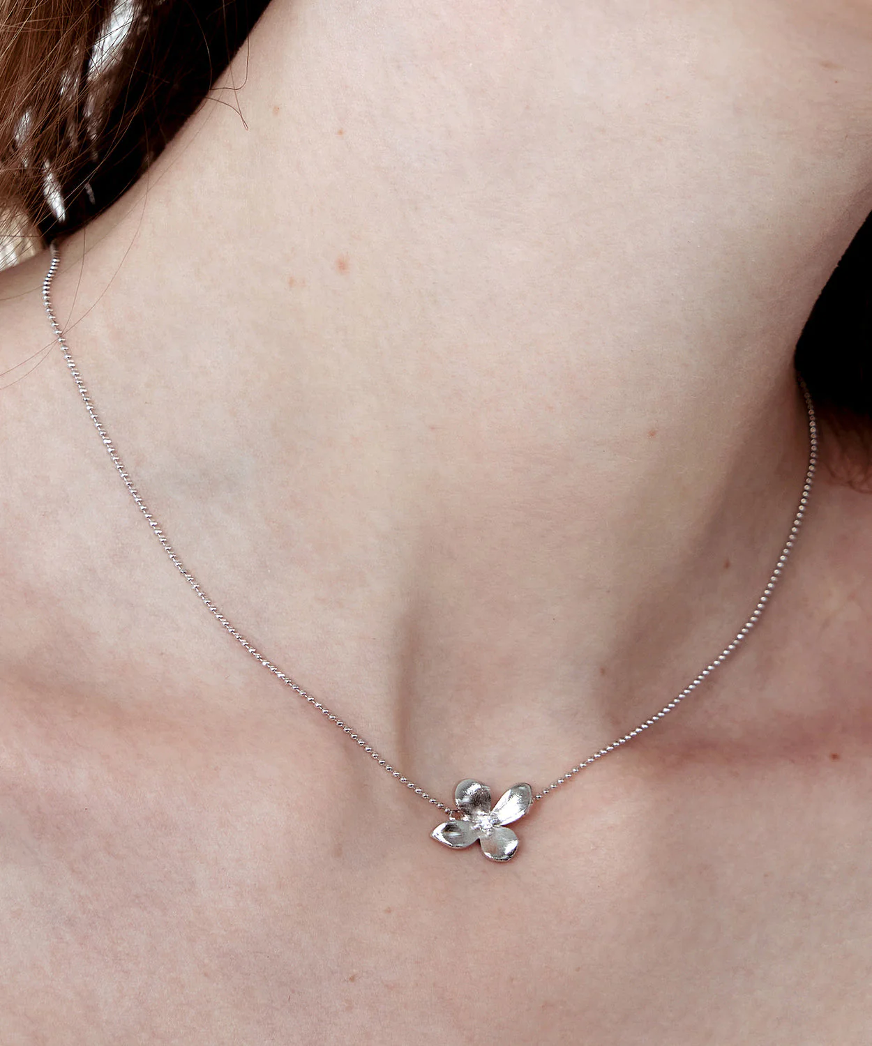 Floral Small Round Bead Thread Copper Plated Small Pendant Fine Choker