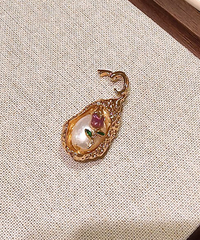 French Baroque Pearl Monet's Garden Pendant Necklace - Image 5