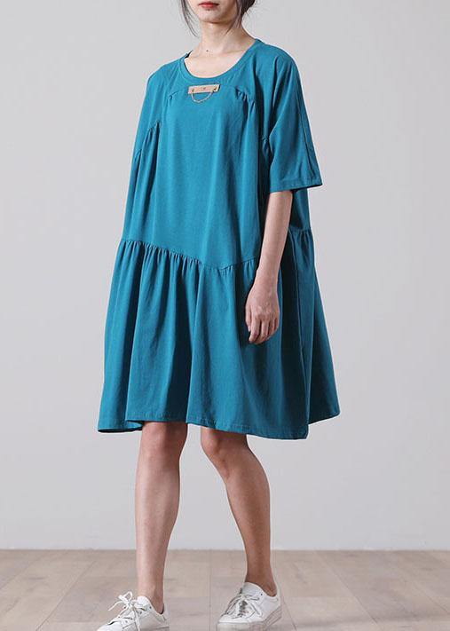 French Black Asymmetrical Cotton Dress Summer Dresses - Image 2