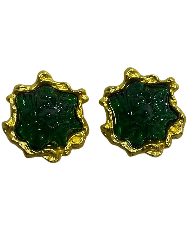 French Green Oversized Acrylic Stud Earrings - Image 5