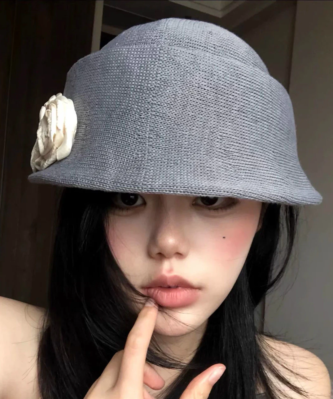 French Grey Rolled Edge Beret Hat Summer Thin Breathable - Image 5