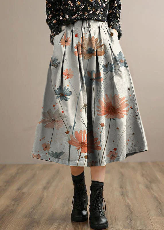 French Red Geometry Clothes For Women Elastic Waist Art Spring Dresses - Image 7