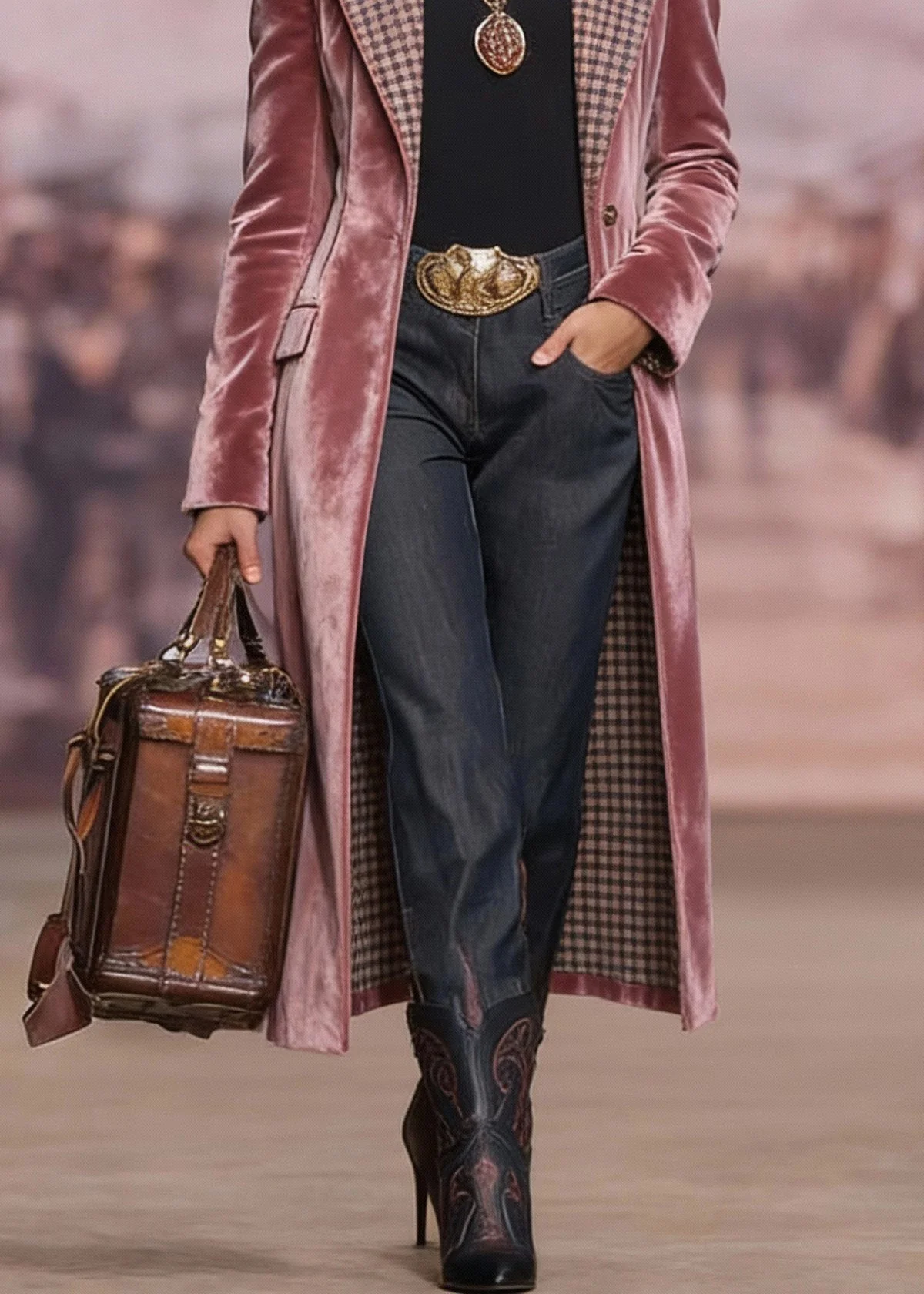 French Pink Peter Pan Collar Pockets Velvet Coats Spring - Image 4