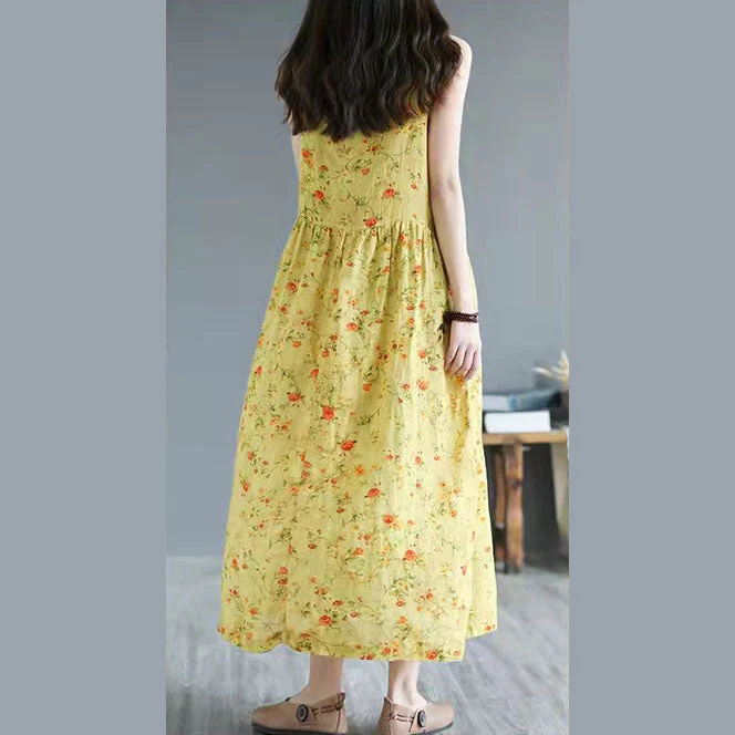 French Black Flowers print cotton clothes Spaghetti Strap Dresses summer Dresses - Image 6