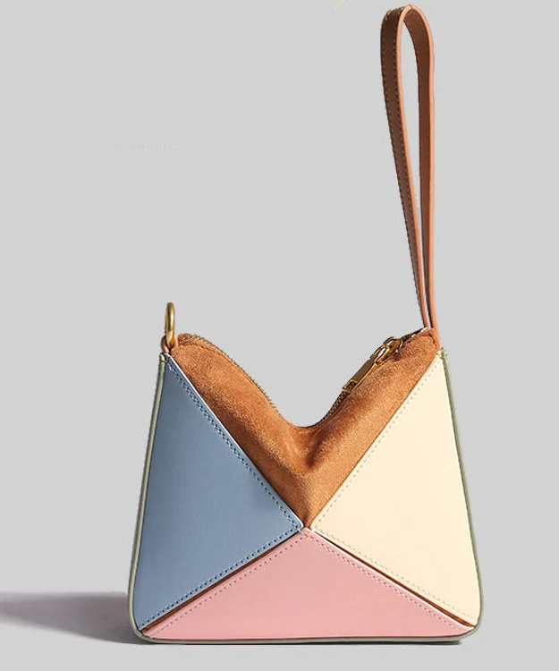 Geometric Color Block Faux Leather Versatile Cross-body Handbag - Image 3