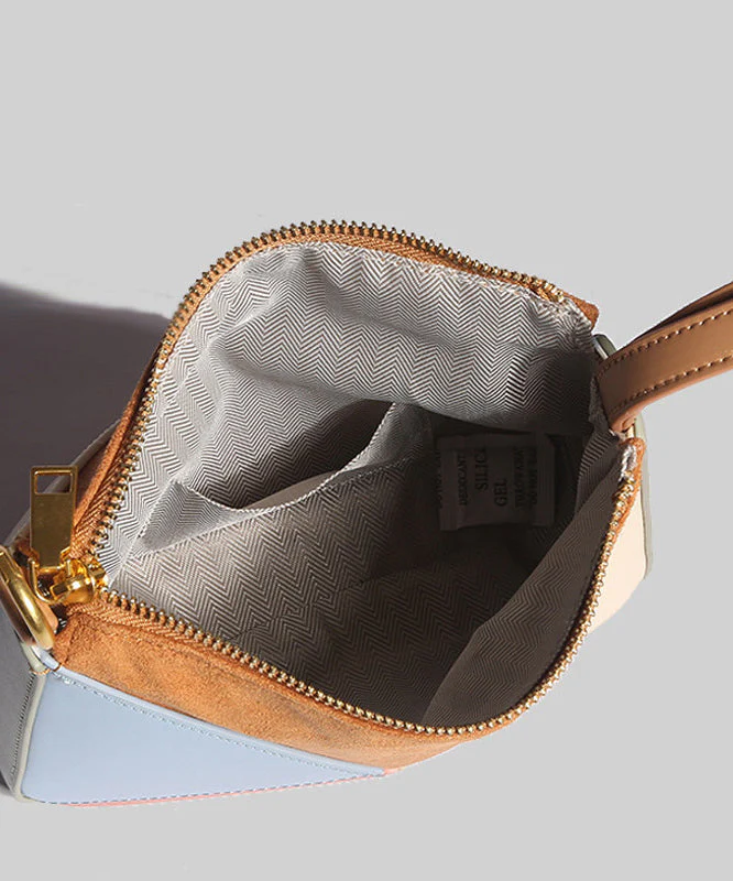 Geometric Color Block Faux Leather Versatile Cross-body Handbag - Image 5