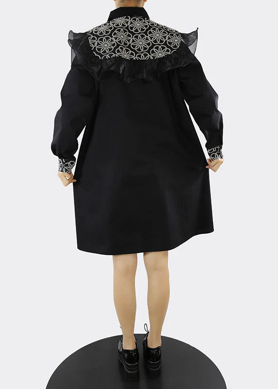 Handmade Black Shirt Dress Two Pieces Set Spring - Image 5