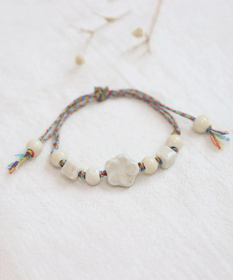 Handmade Blue Weave Ceramic Beading Owl Charm Bracelet - Image 4