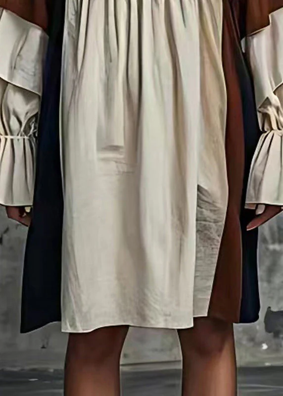 Handmade Colorblock Oversized Patchwork Cotton Vacation Dresses Summer - Image 5