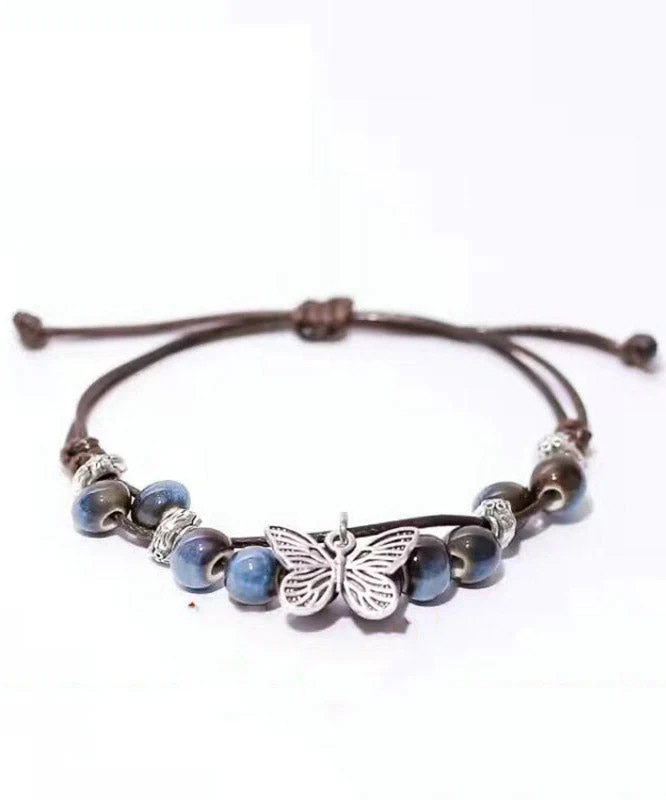 Handmade Purple Weave Ceramic Beading Charm Bracelet - Image 2