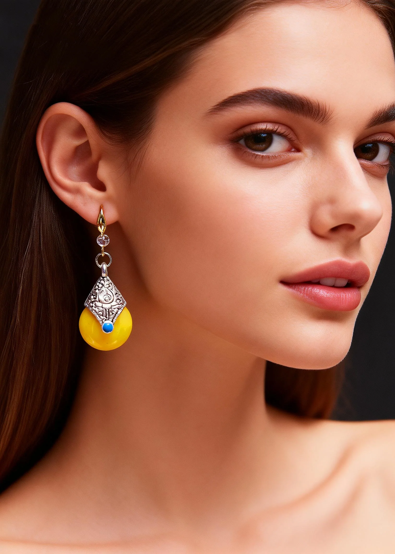 Handmade Rotundity Beeswax Zircon Drop Earrings - Image 3