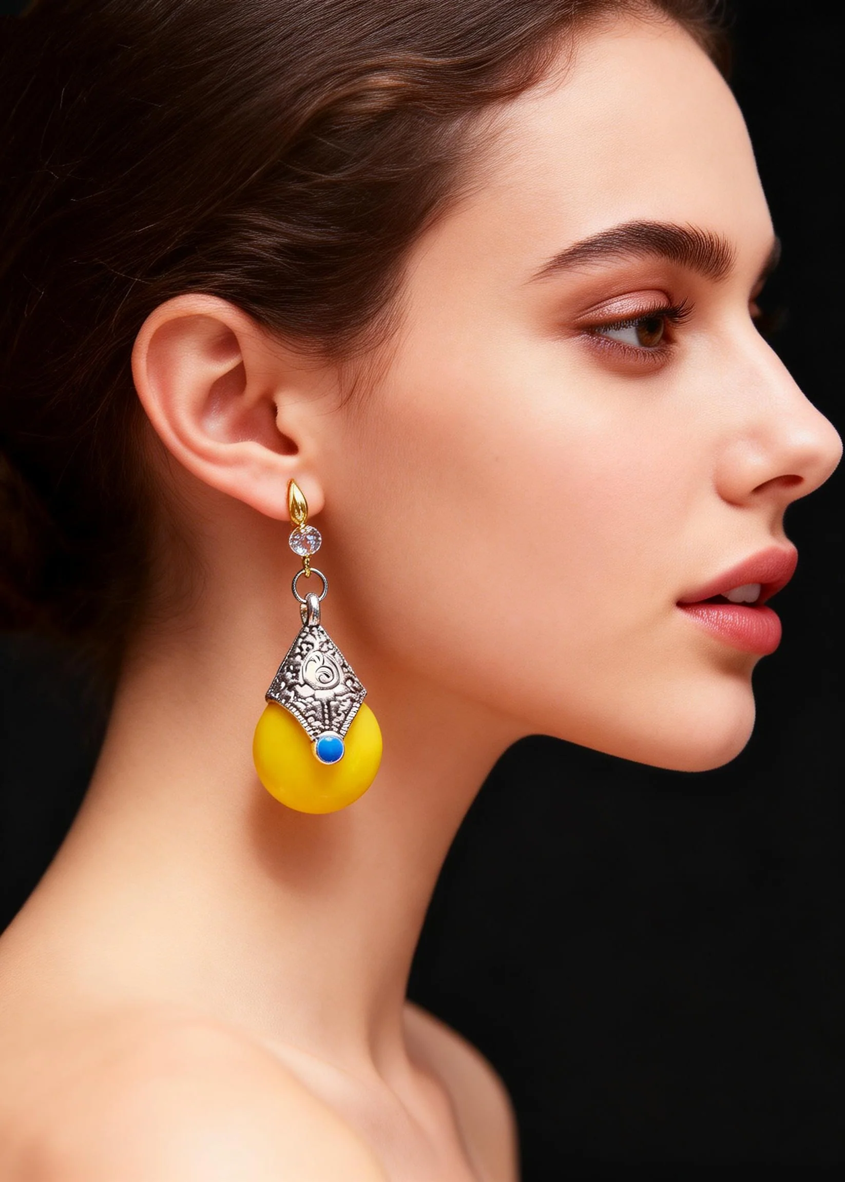 Handmade Rotundity Beeswax Zircon Drop Earrings - Image 4
