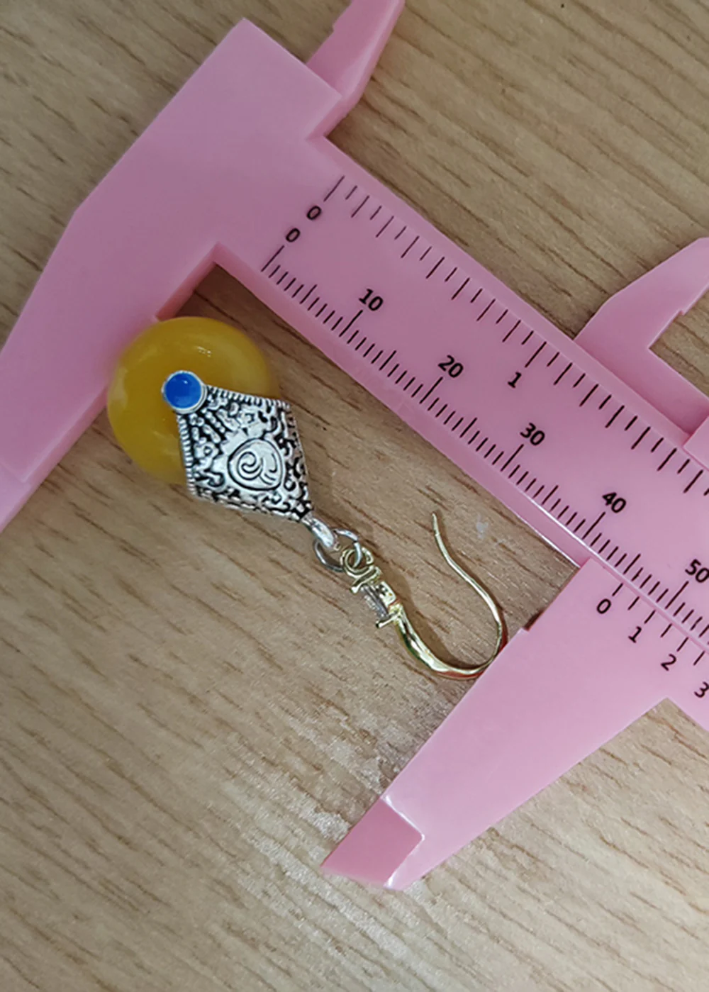 Handmade Rotundity Beeswax Zircon Drop Earrings - Image 5