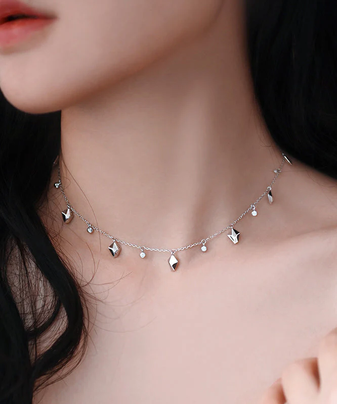 Handmade Starry Sky Design Adjustable Silver Necklace