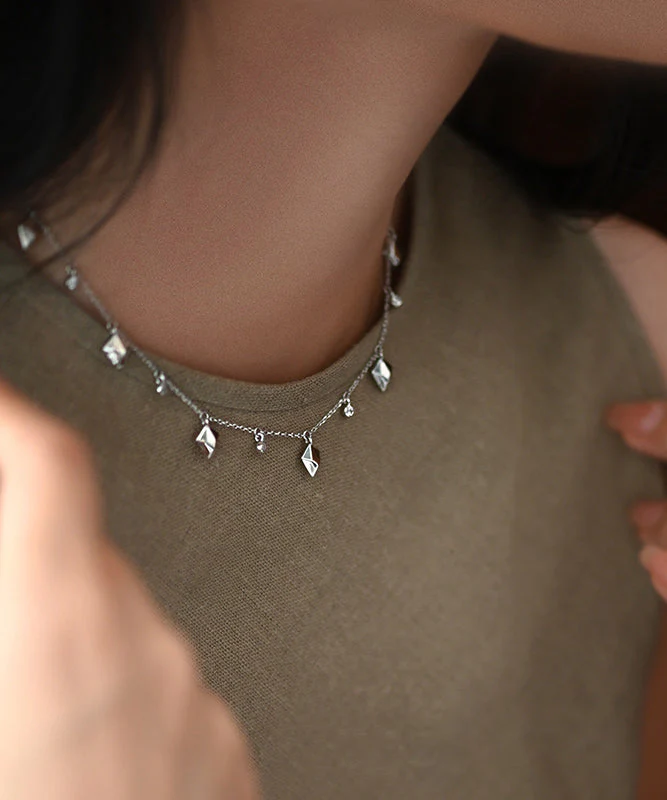 Handmade Starry Sky Design Adjustable Silver Necklace - Image 4