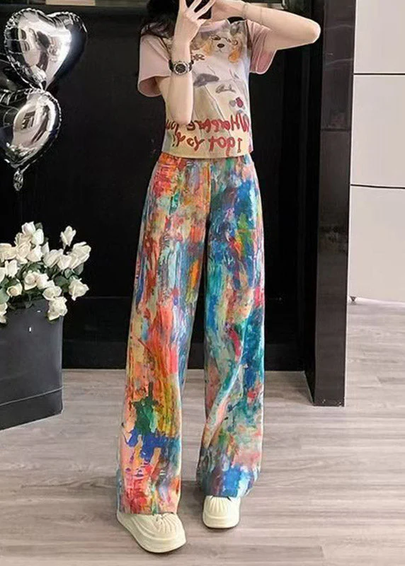 Handmade Tie Dye Top And Wide Leg Jeans Two Piece Set Summer - Image 4