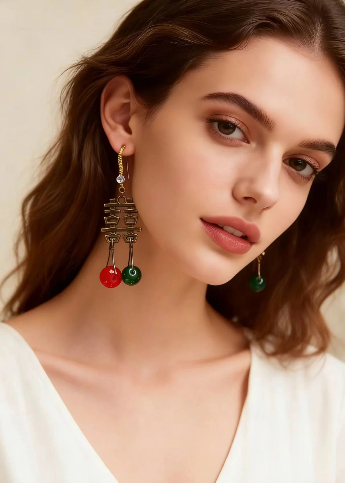 Handmade XI Wedding Copper Tassels Drop Earrings