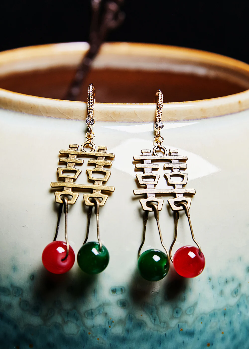 Handmade XI Wedding Copper Tassels Drop Earrings - Image 3