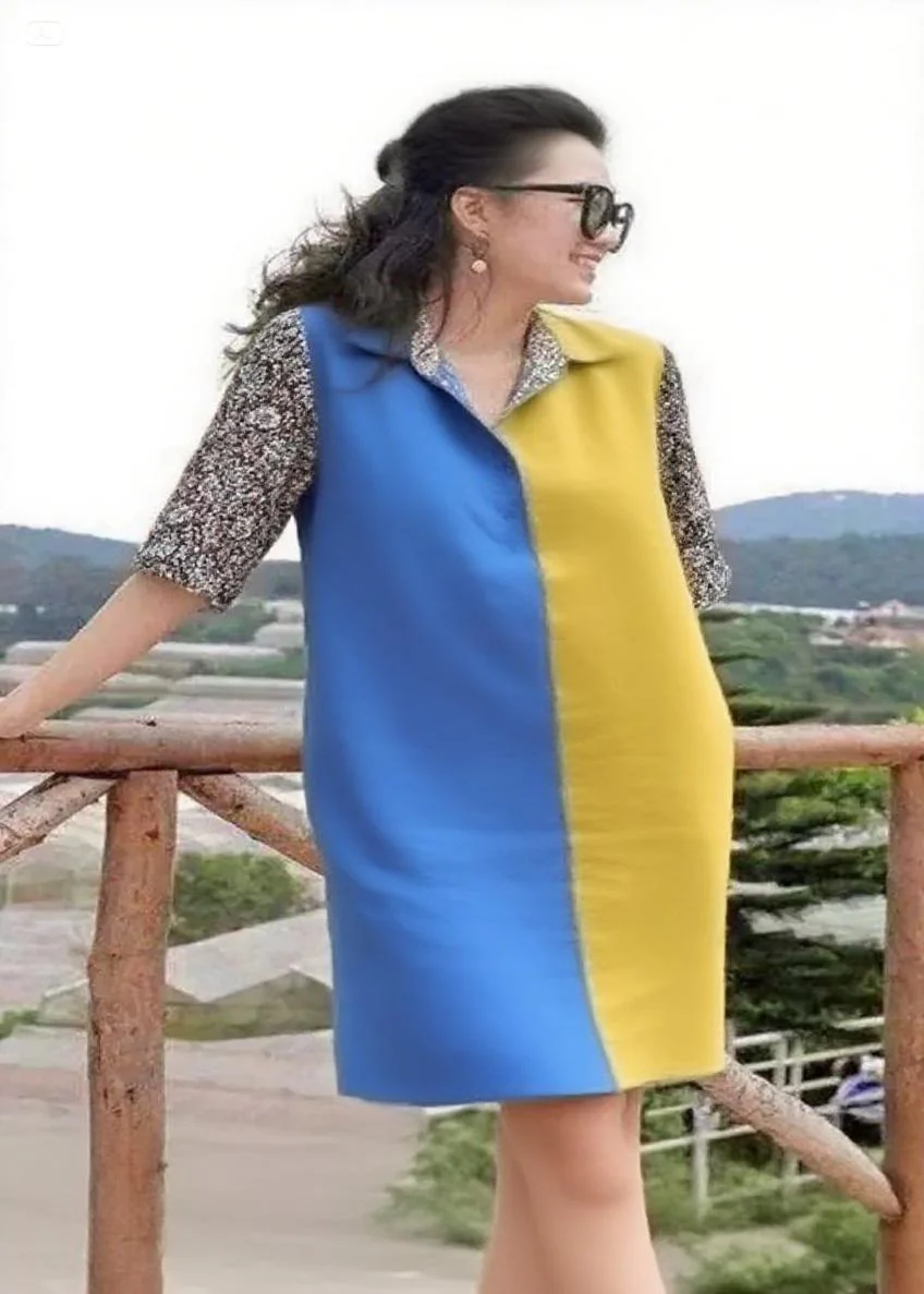 Handmade purple and pink Peter Pan Collar Patchwork Vacation Mid Dresses Summer - Image 4