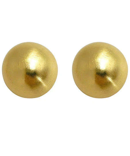 High Quality Golden Round Metal Stud Earrings - Image 5