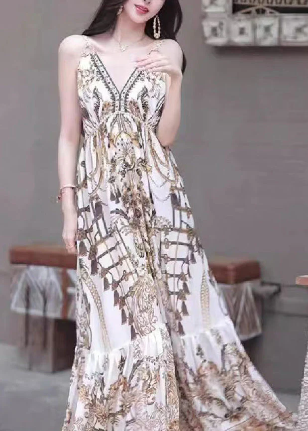 Holiday Style Printed Beach Strap Dress For Summer 2025 - Image 2