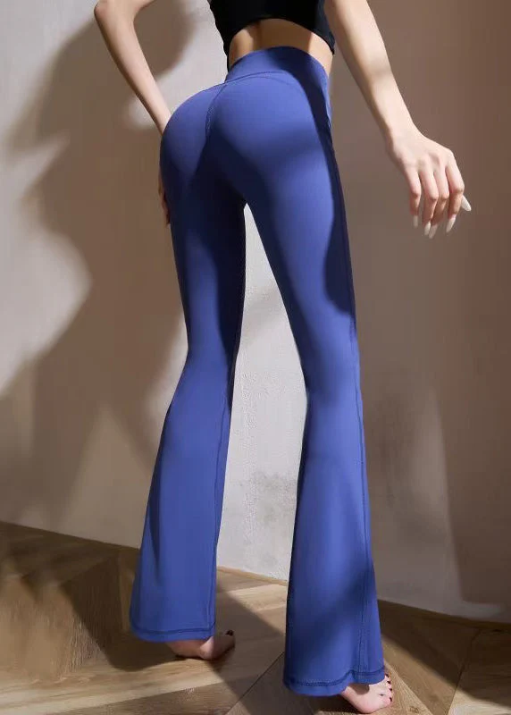Ignite Blue Seamless Cotton Yoga Pants - Image 3