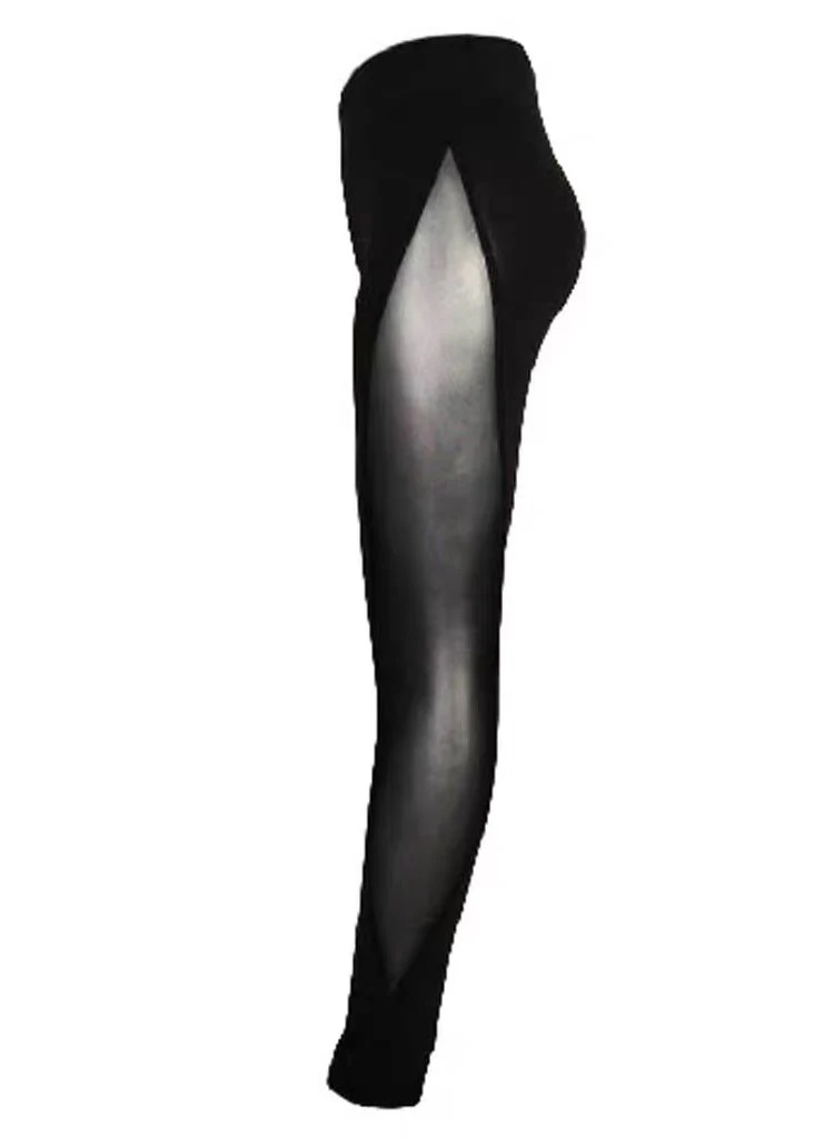 Impact Black Butt Scrunch Mesh Panel Leggings Capri - Image 5