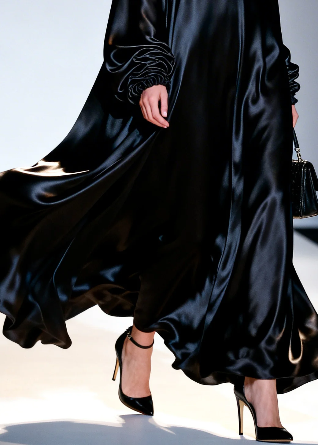 Italian Black Cold Shoulder Floral Silk Party Dress Summer - Image 4