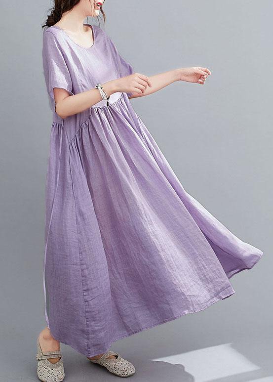 Italian Blue Pockets Maxi Dresses Short Sleeve Summer - Image 2