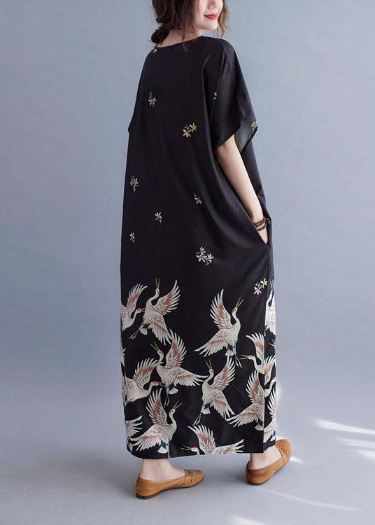 Italian Green flowers V Neck Pockets Print Summer Holiday Dress Short Sleeve - Image 8