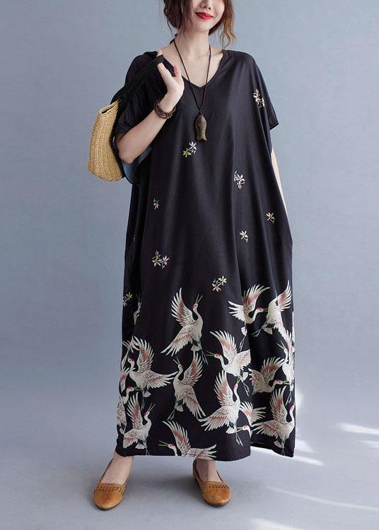 Italian Green lotus V Neck Pockets Print Summer Holiday Dress Short Sleeve - Image 3