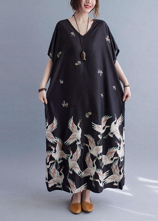 Italian Green lotus V Neck Pockets Print Summer Holiday Dress Short Sleeve - Image 4