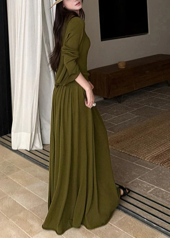 Italian Green Woolen Knit Three Piece Set Women Clothing Spring - Image 4
