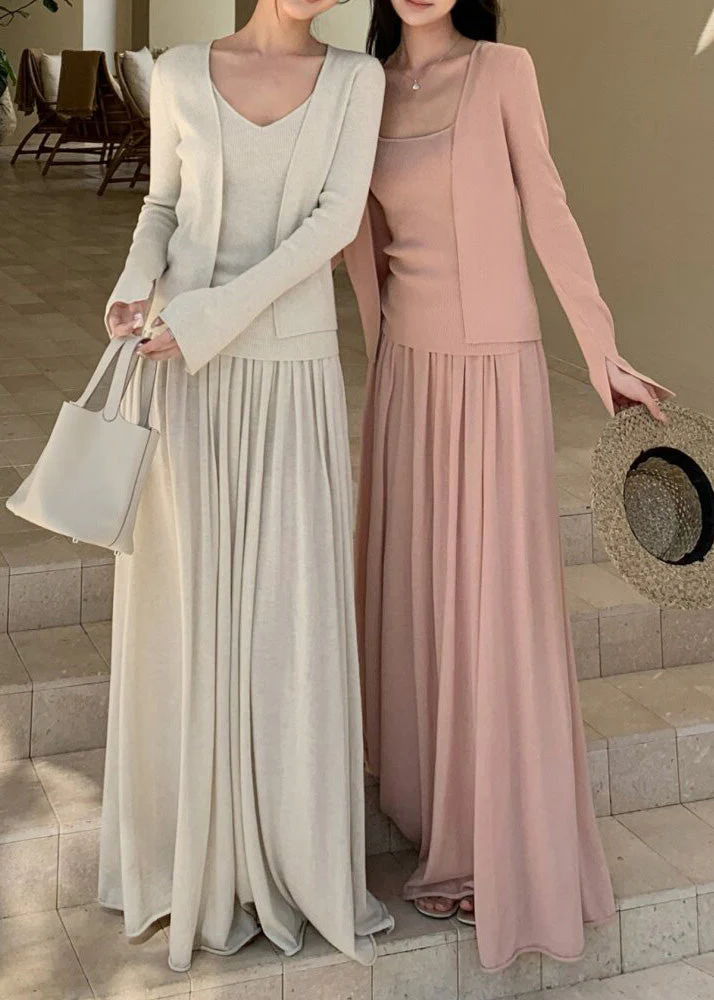 Italian Green Woolen Knit Three Piece Set Women Clothing Spring - Image 5