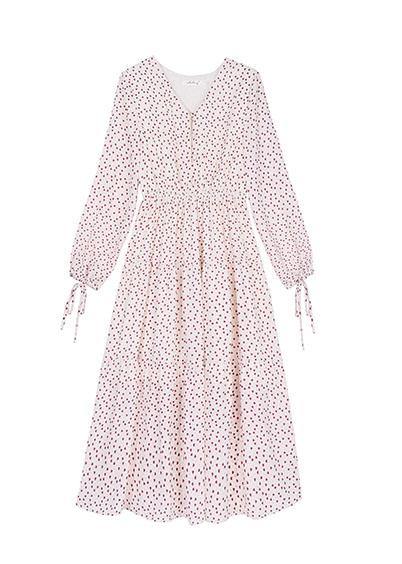 Italian prints blended clothes For Women v neck fall Dress - Image 5