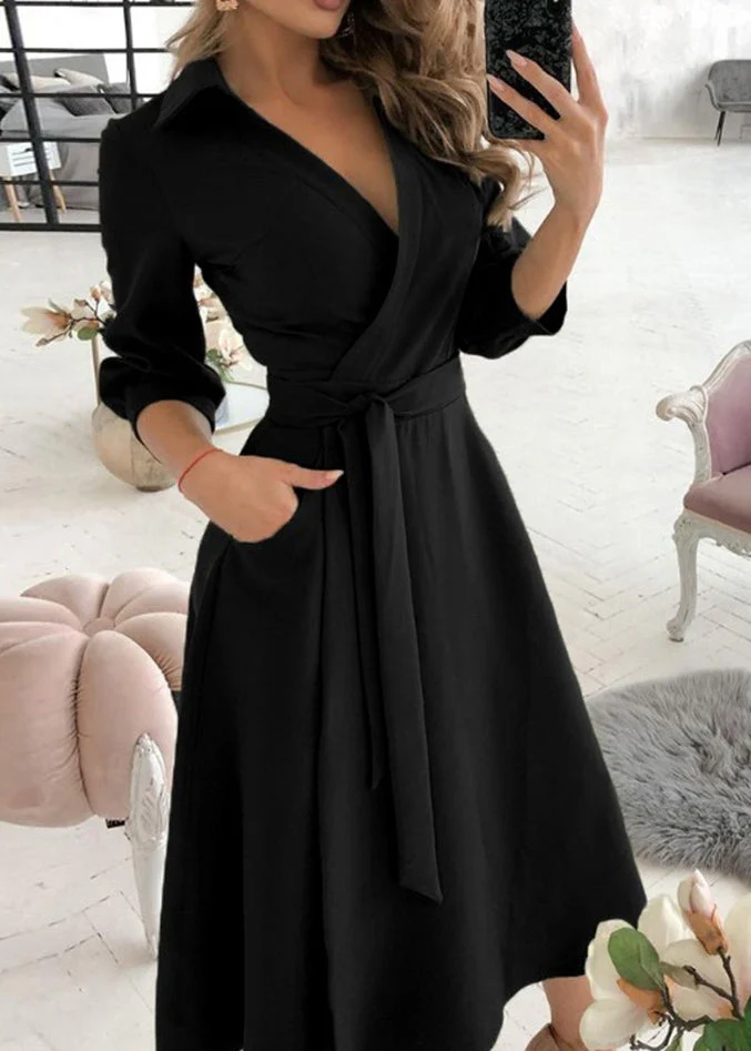 Italian Tie Dye Peter Pan Collar Tie Waist Cotton Dress Fall - Image 5