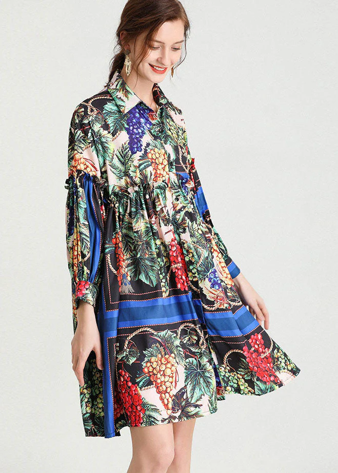 Italian Tropical Zone Amorous Feelings Loose Retro Fall Chiffon Maxi Dresses Long Sleeve - Image 2