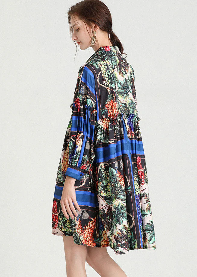 Italian Tropical Zone Amorous Feelings Loose Retro Fall Chiffon Maxi Dresses Long Sleeve - Image 4