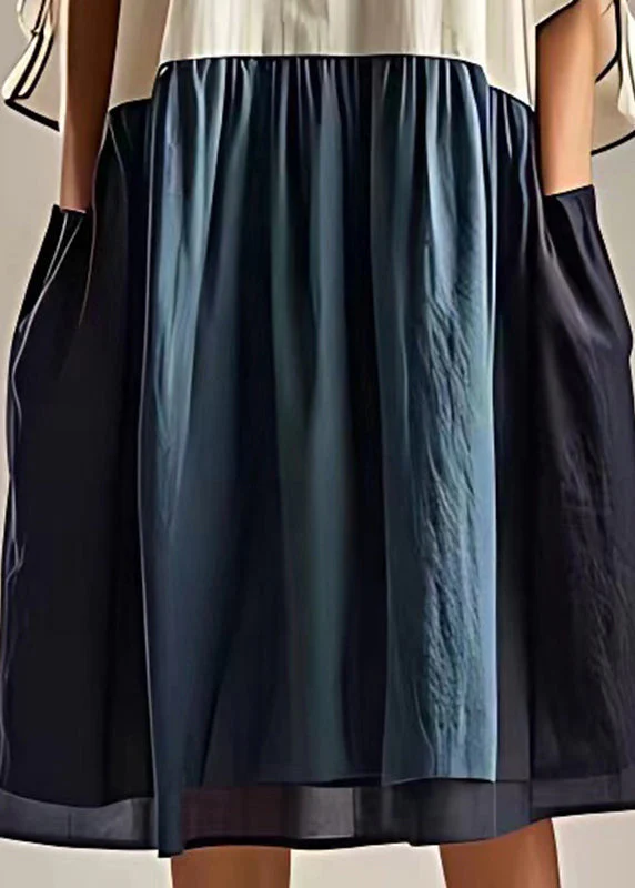 Italian White Oversized Patchwork Linen Holiday Dress Summer - Image 5