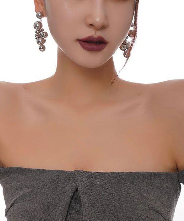 Japanese And Korean Fashion Bead Tassel Stud Earrings - Image 4