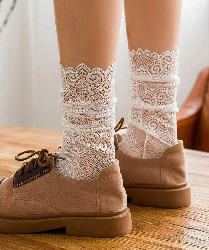 Japanese Style Thin Lace Mid Calf Socks Summer - Image 4
