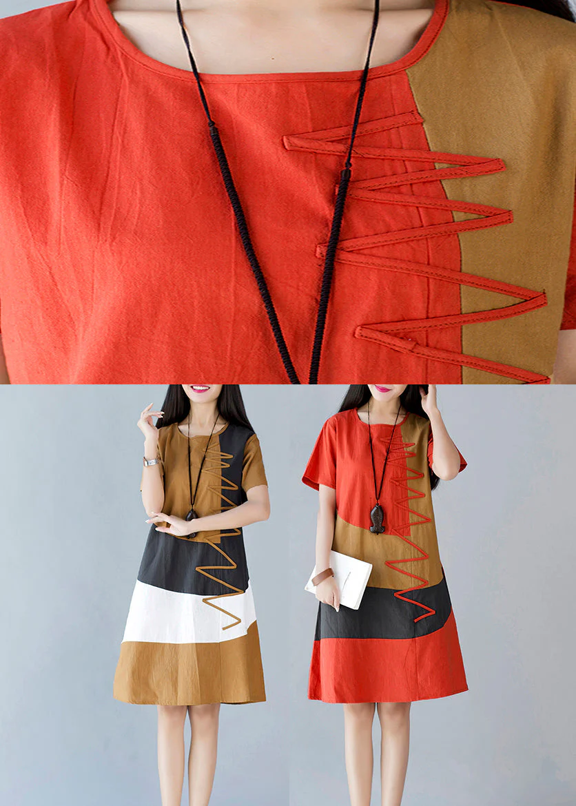 Khaki Cozy Mid Dresses Short Sleeve - Image 5