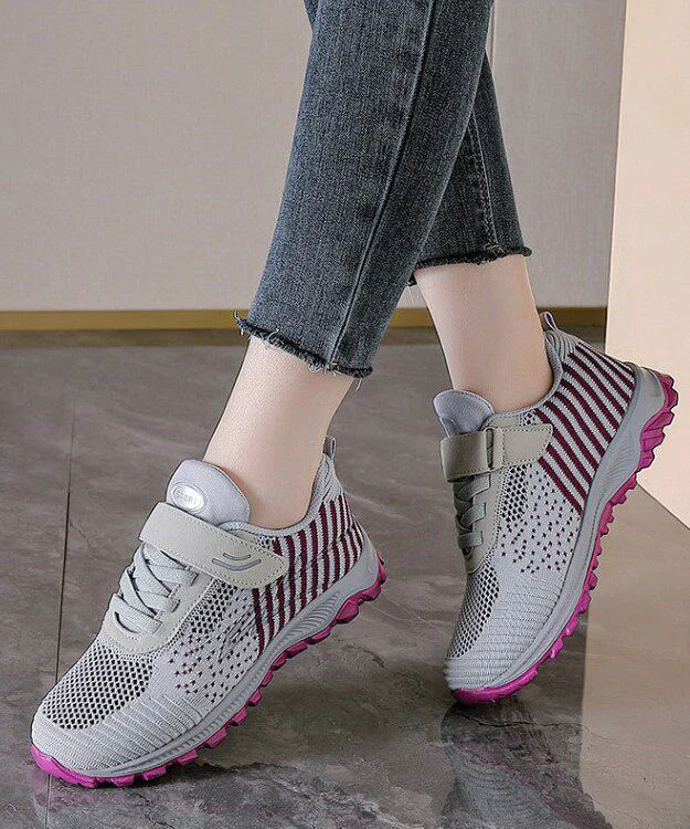 Knit Fabric Flat Feet Shoes Buckle Strap Flat Shoes - Image 3