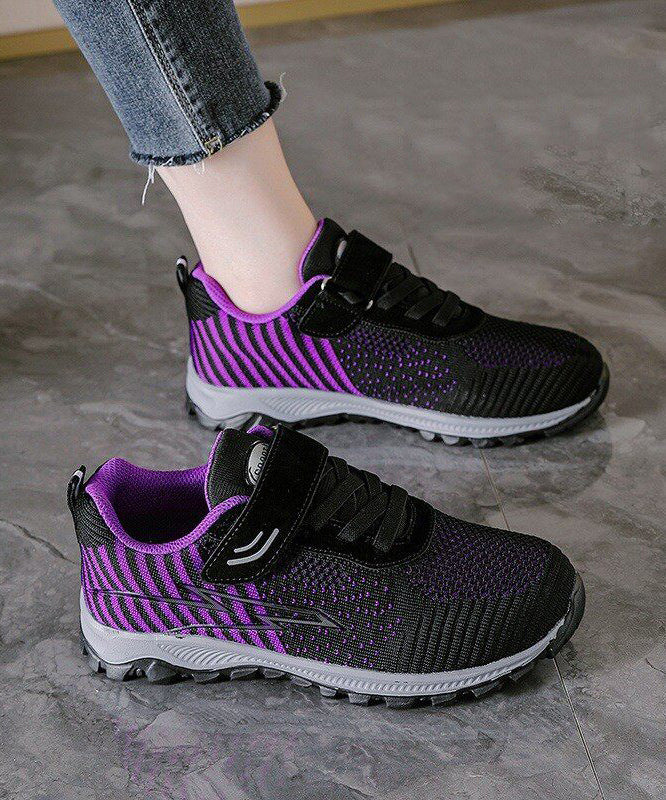 Knit Fabric Flat Feet Shoes Buckle Strap Flat Shoes - Image 4