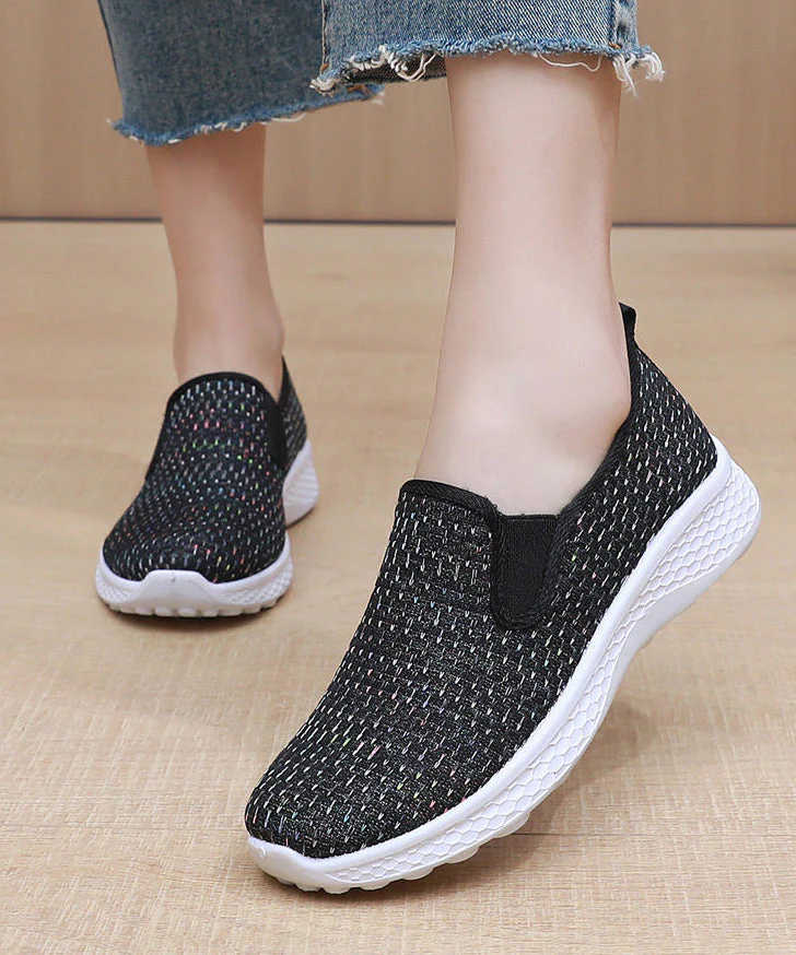 Knit Fabric Flat Shoes For Women Fine Print Flat Shoes - Image 3