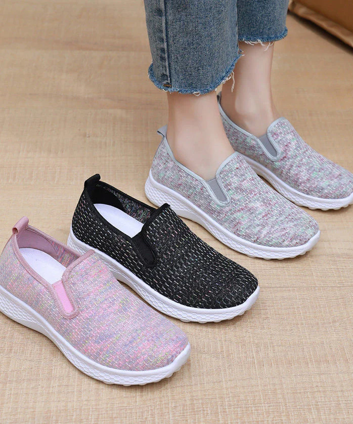 Knit Fabric Flat Shoes For Women Fine Print Flat Shoes - Image 5