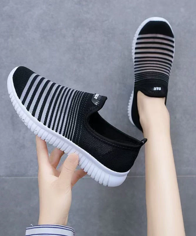 Knit Fabric Flat Shoes For Women Hollow Out Flat Shoes - Image 5