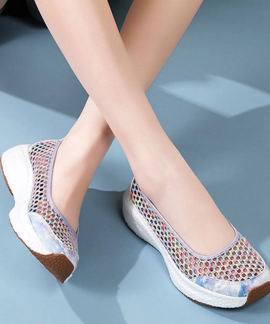 Knit Fabric Flat Shoes For Women Hollow Out Flat Shoes For Women - Image 2