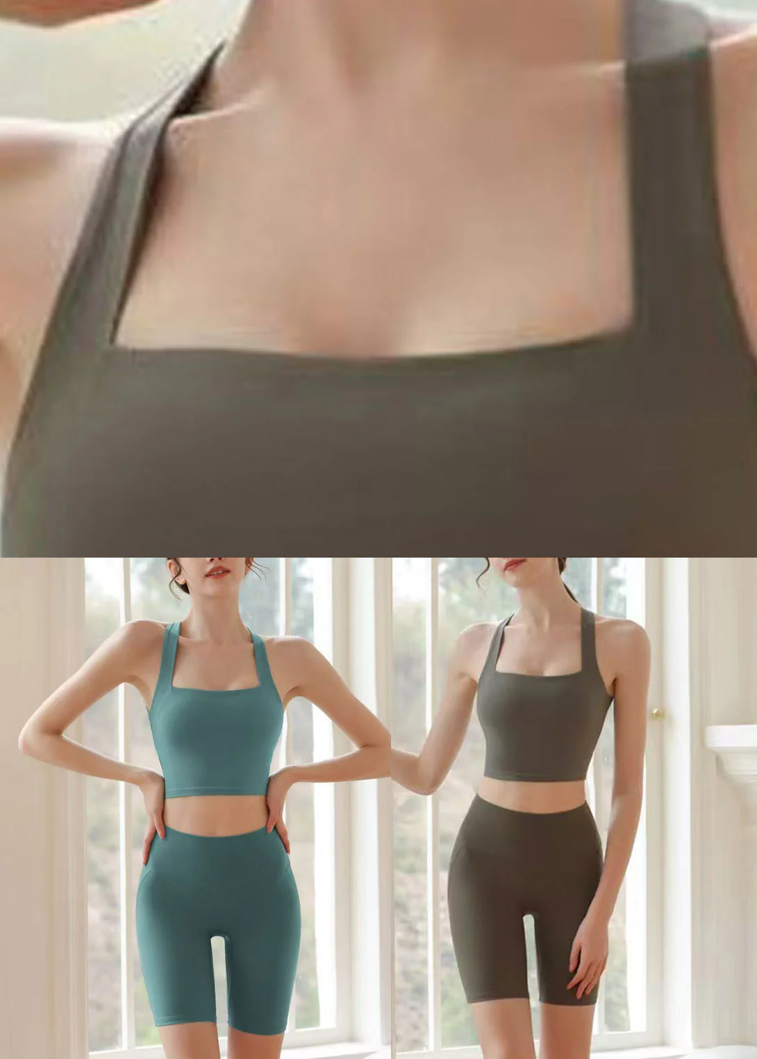 Lake Blue Butt Scrunch Sports Bra And Leggings Set Suit - Image 5