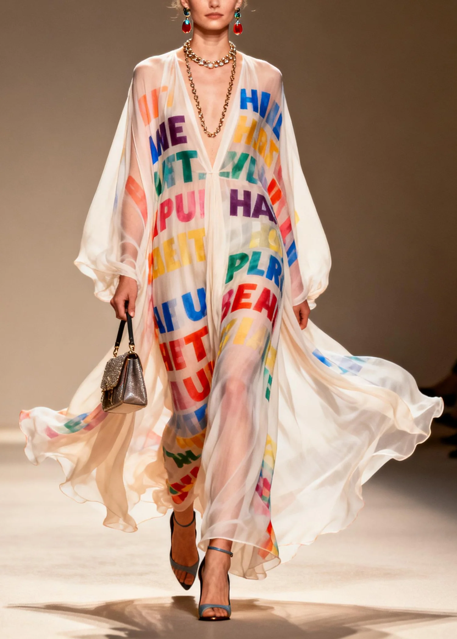 Leopard Print Chiffon Sheer Dresses Oversized Hollow Out Summer - Image 5
